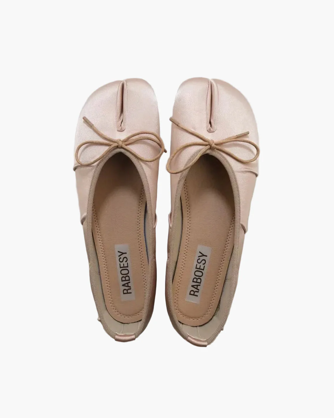 Satin Wrinkles Tabi Ballet Flats - Image 7