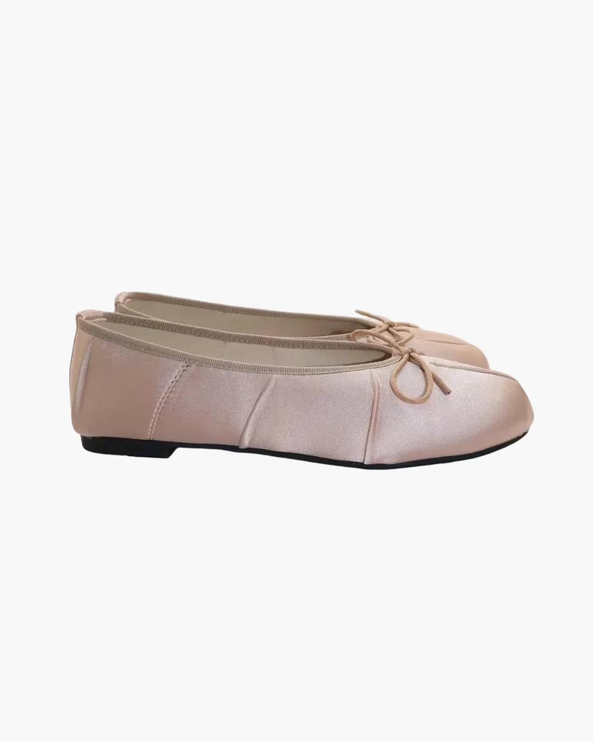 Satin Wrinkles Tabi Ballet Flats - Image 9