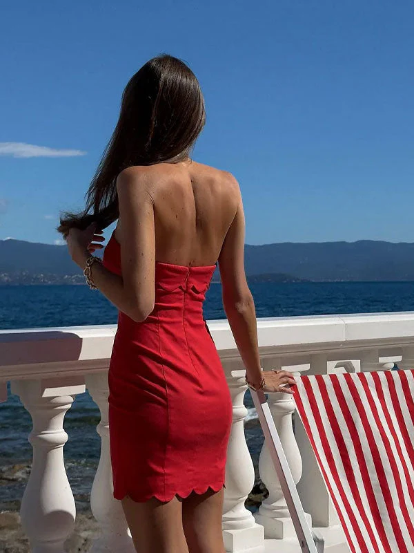 Scallop hem mini dress - Image 2