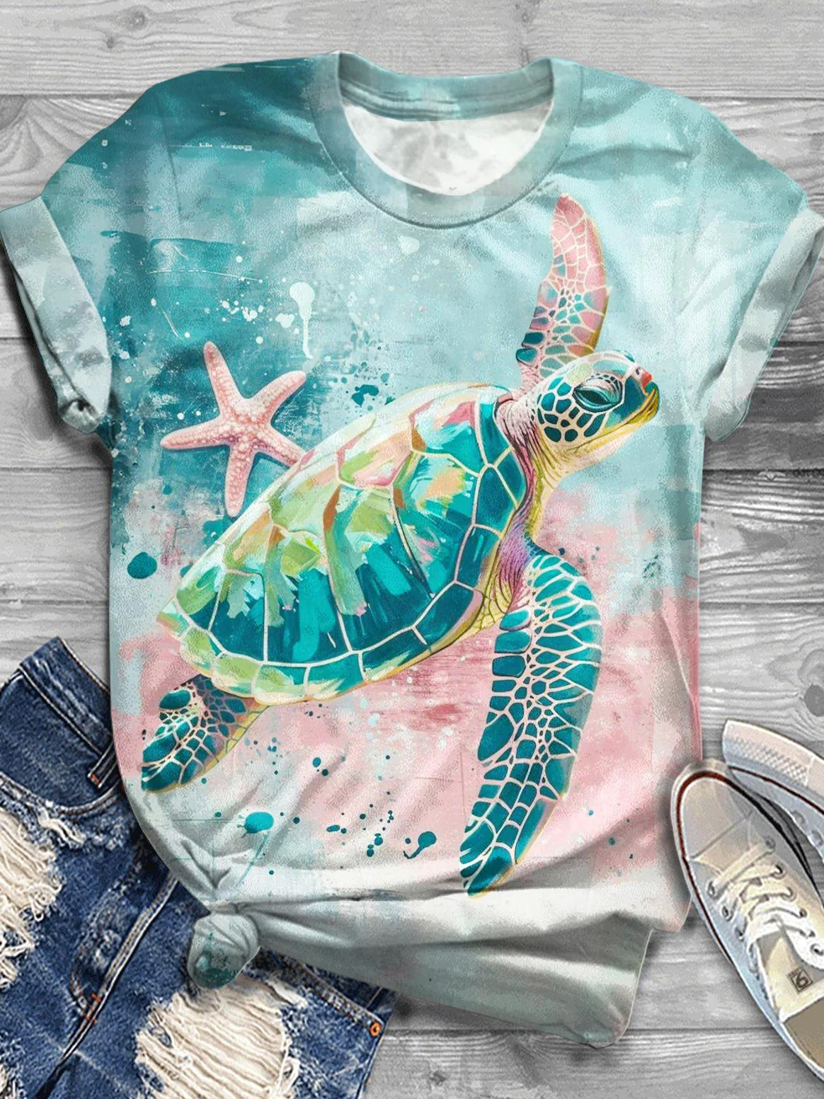 Sea Tturtle Crew Neck T-shirt