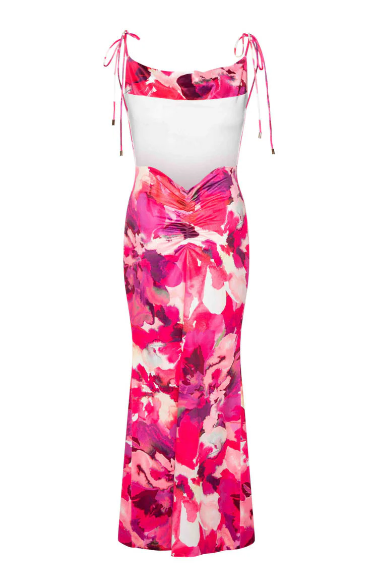 Selena Pink Print Maxi Dress - Image 7