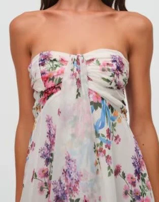 Sexy Bandeau Printed Mesh Backless Dress - Image 2