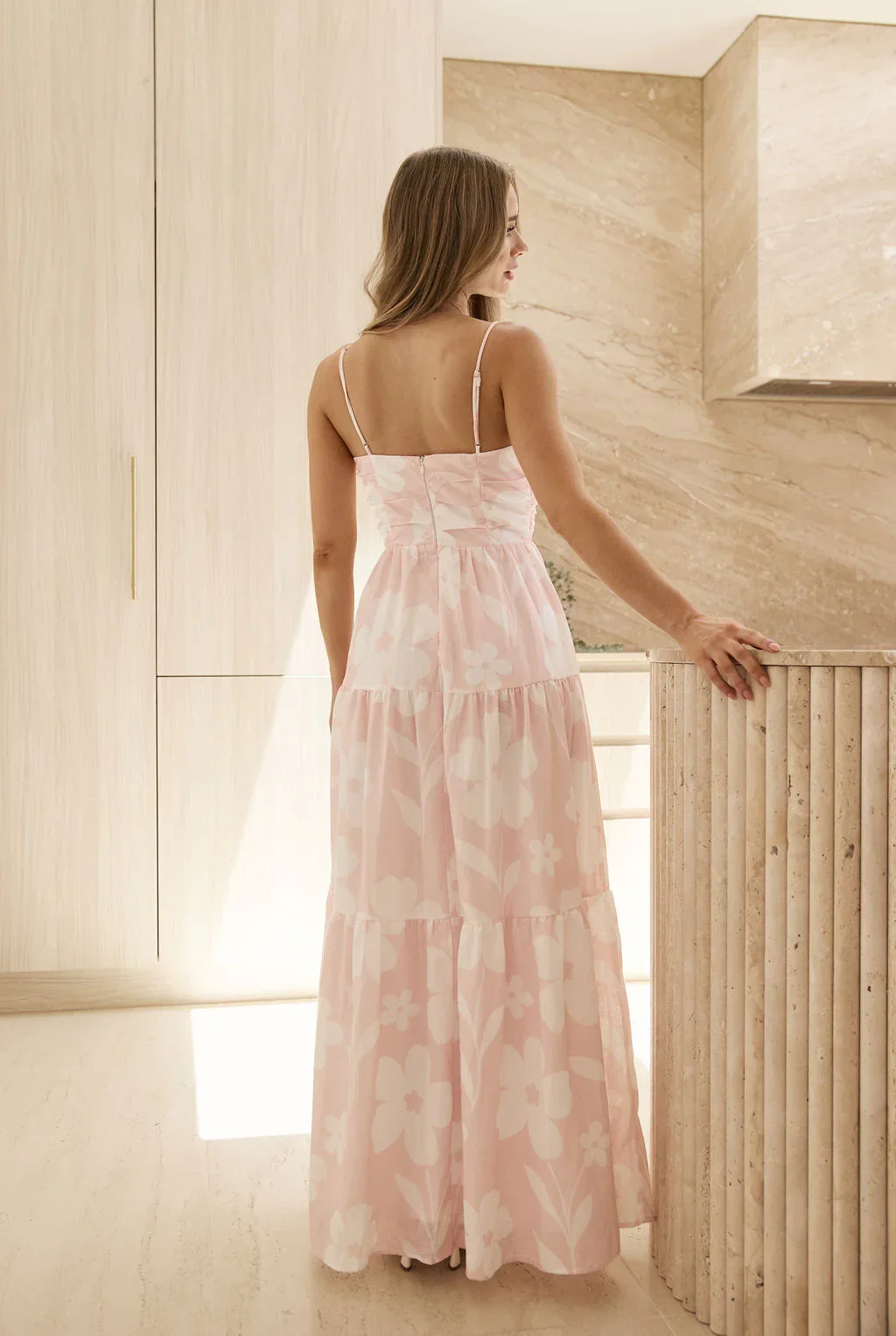 Sexy Sling Deep V Strap Printed Maxi Dress - Image 3