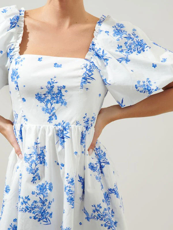 Short sleeve square neck dress - Image 2