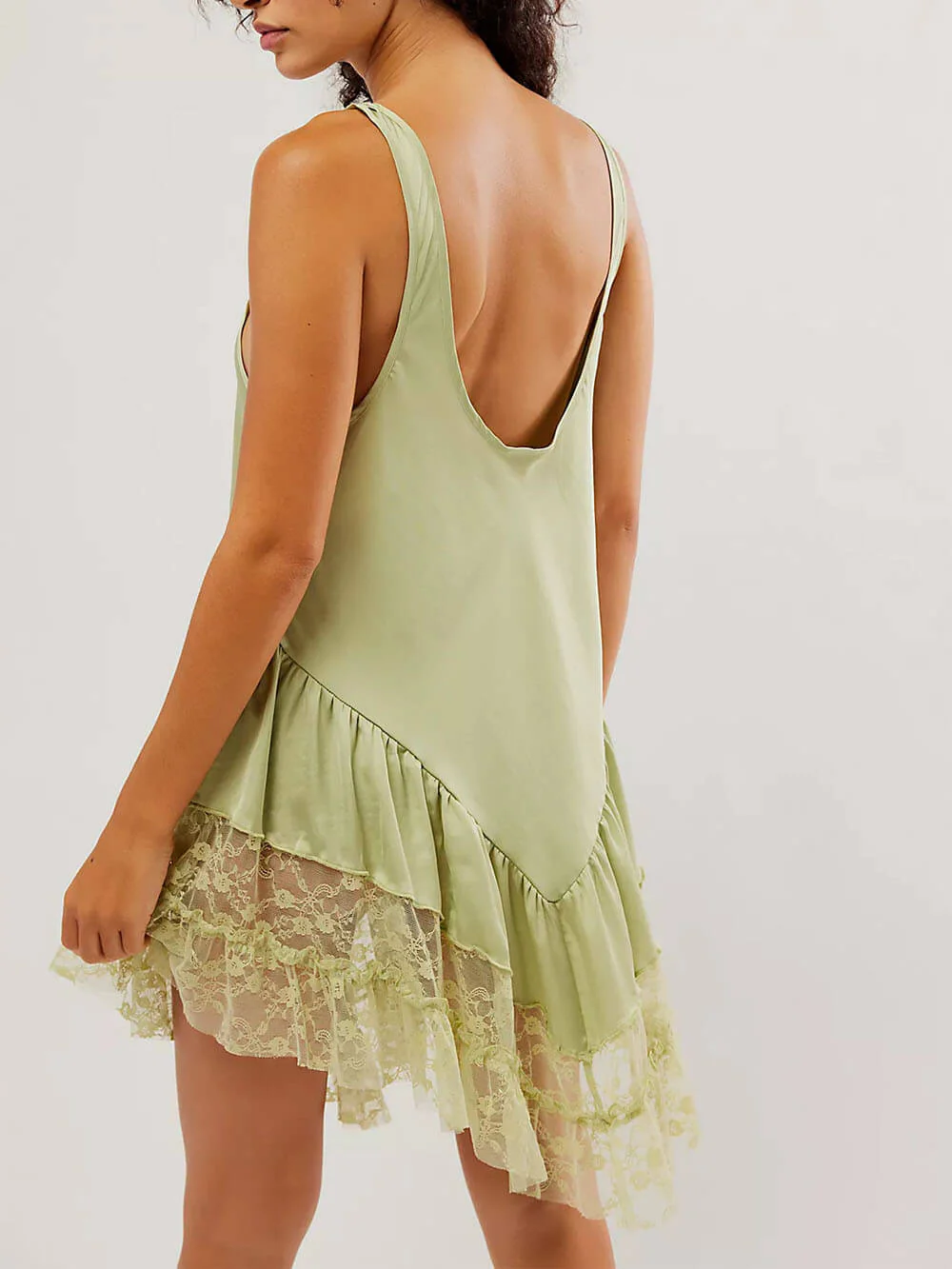Sleeveless Lace Panel Mini Dress - Image 7