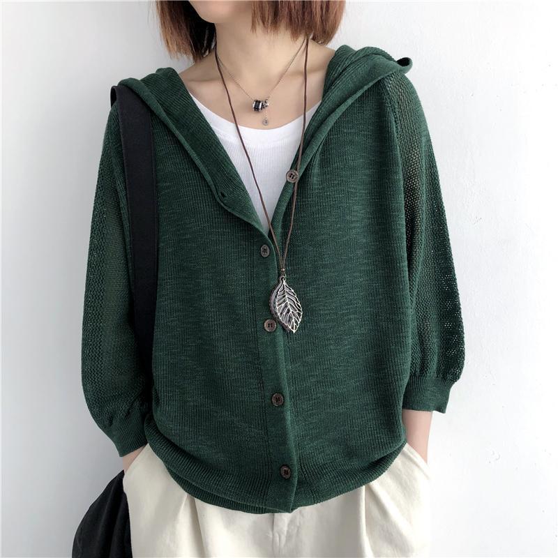 Solid Color Button Down Casual Comfy Knitwear - Image 5