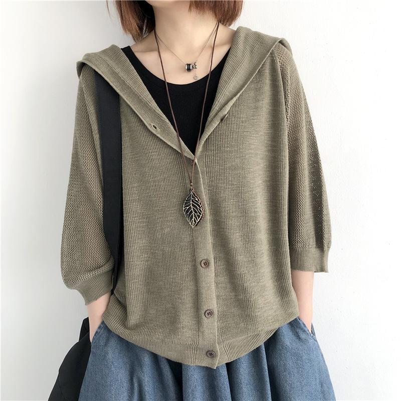 Solid Color Button Down Casual Comfy Knitwear - Image 6