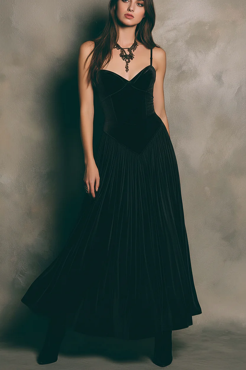 Spaghetti Strap Vintage Caramel Swan Maxi Dress - Image 5