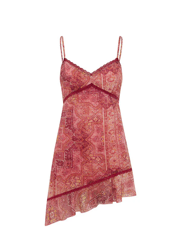 Spaghetti straps v neck mini dress - Image 3