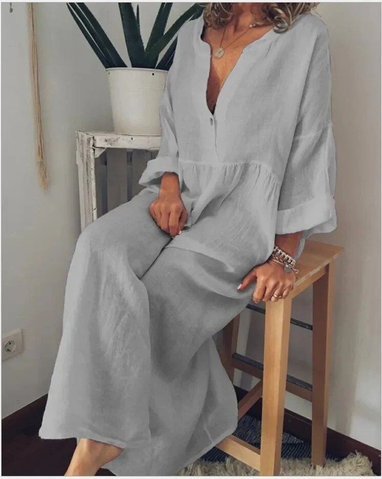 Spring New Loose Print Long Sleeve Dress - Image 3