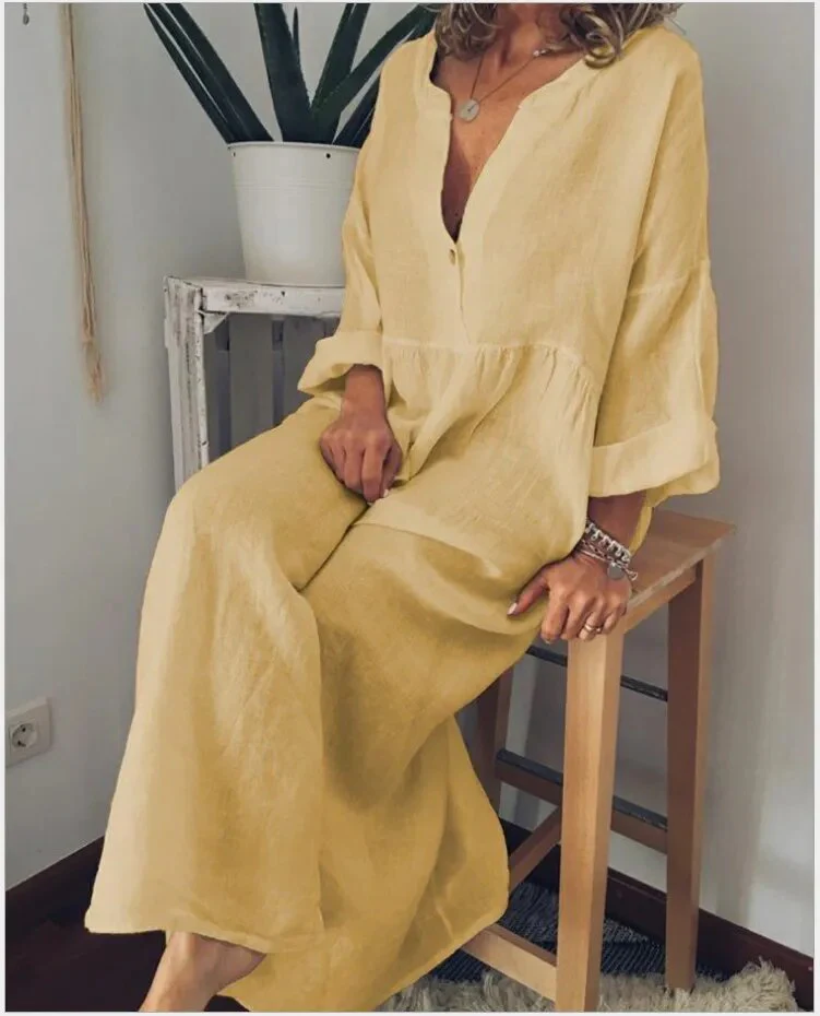 Spring New Loose Print Long Sleeve Dress - Image 5