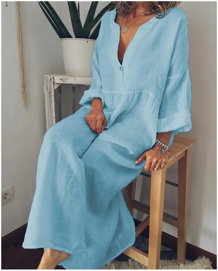 Spring New Loose Print Long Sleeve Dress - Image 6