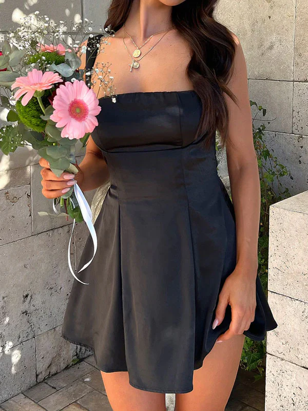 Square neck satin bow dress - Image 4