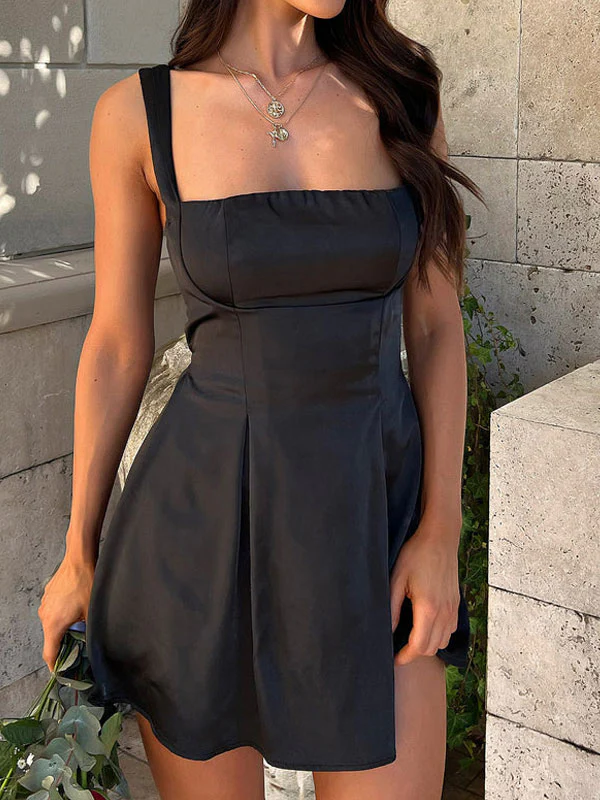 Square neck satin bow dress - Image 5