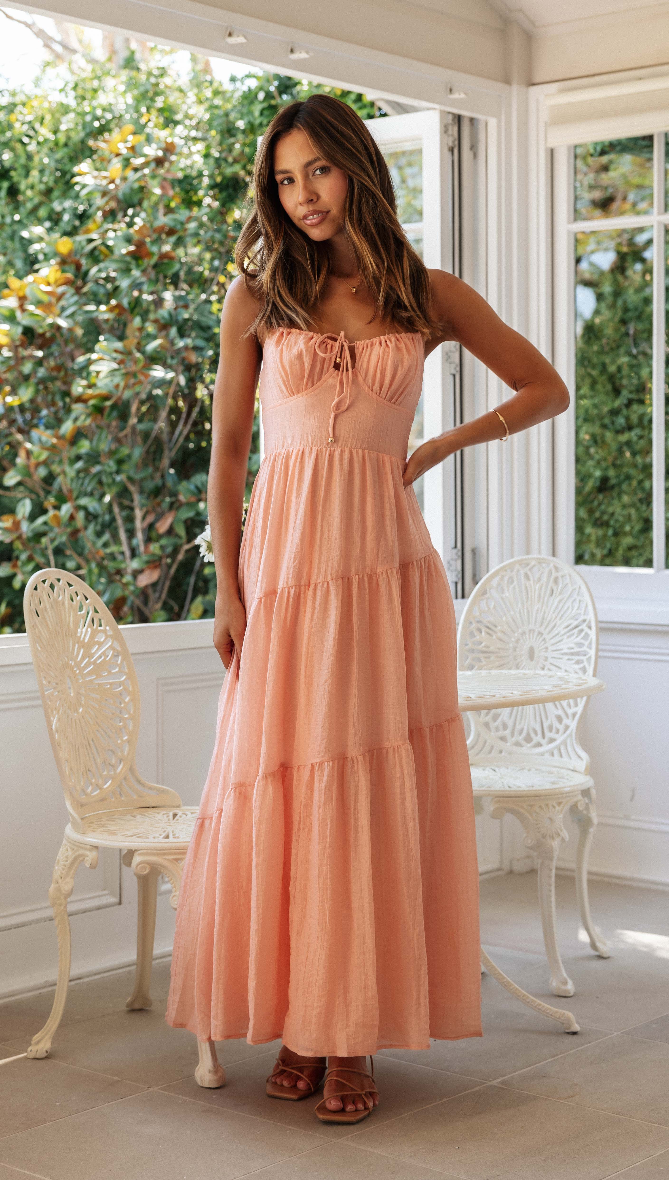 Julia Maxi Dress (Apricot) - Image 12