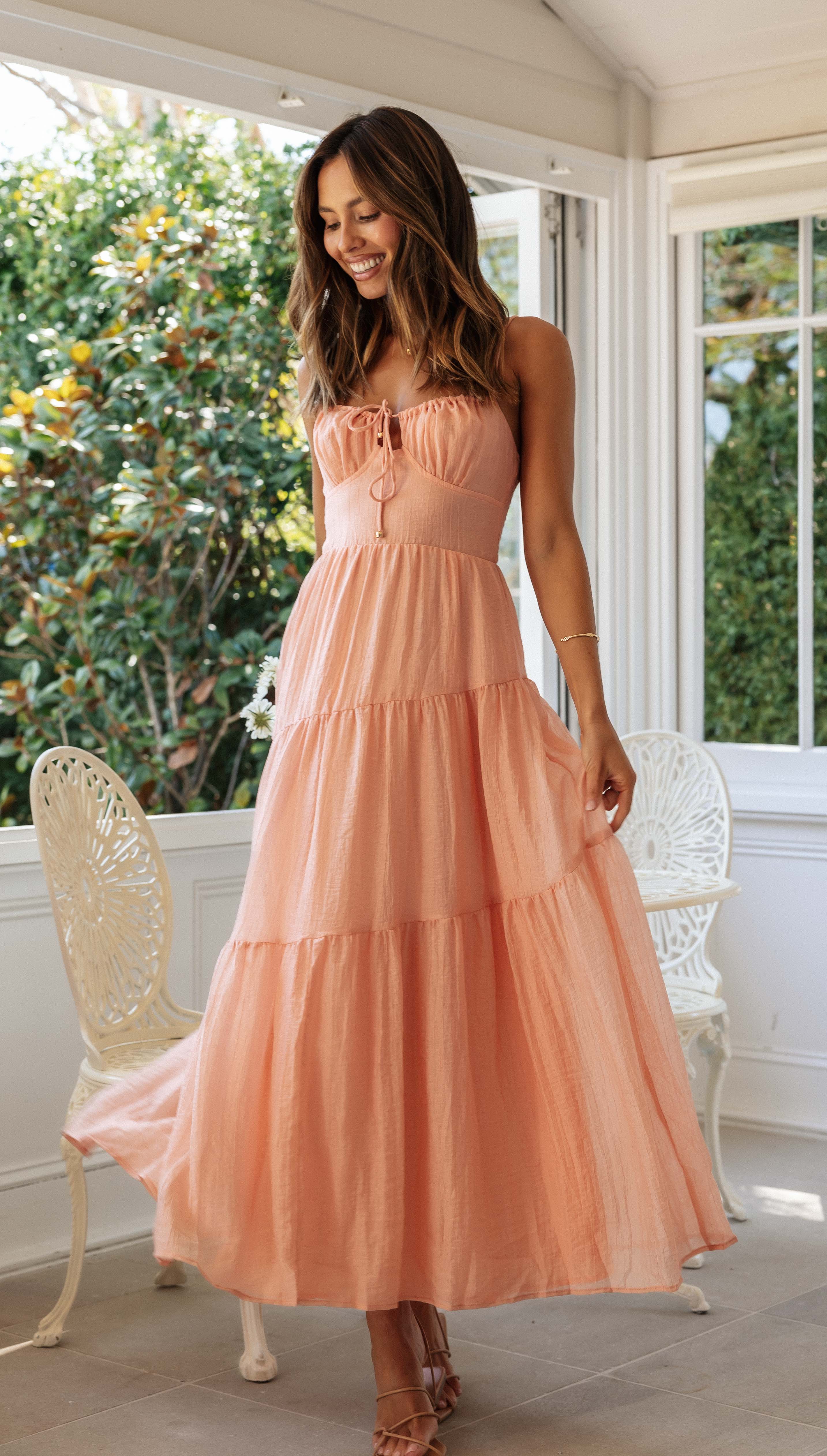 Julia Maxi Dress (Apricot) - Image 13