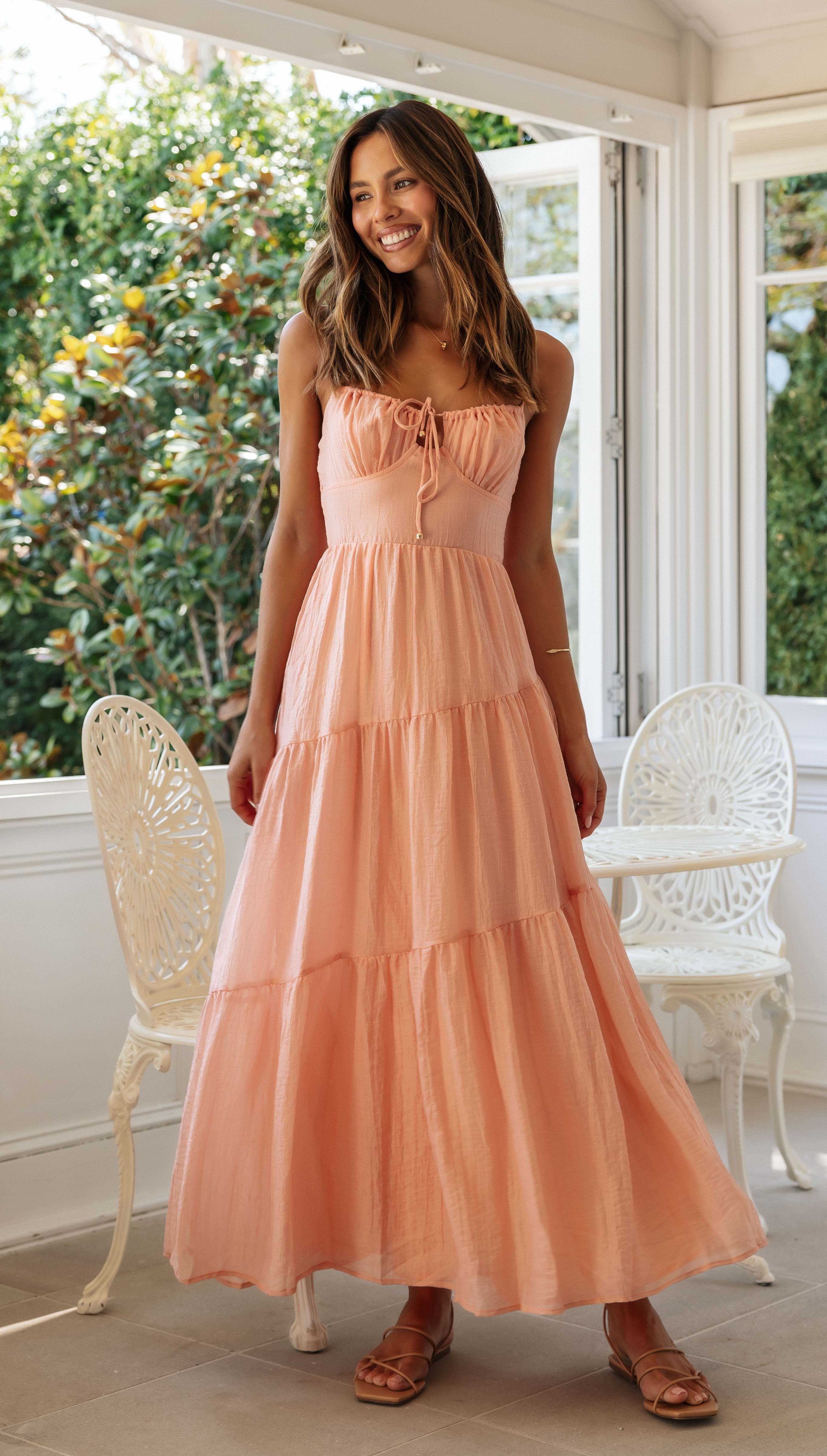 Julia Maxi Dress (Apricot) - Image 14