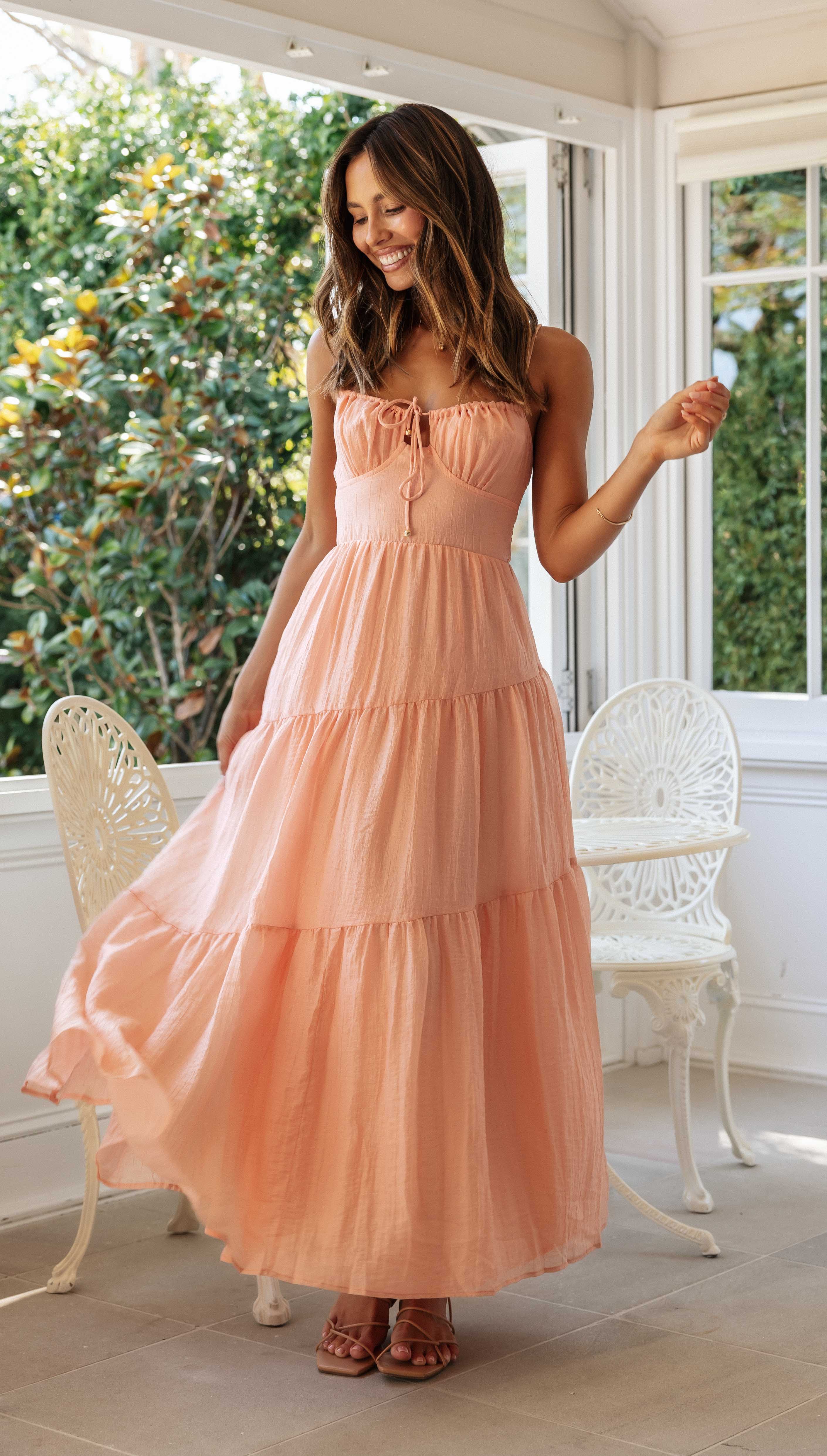 Julia Maxi Dress (Apricot) - Image 15