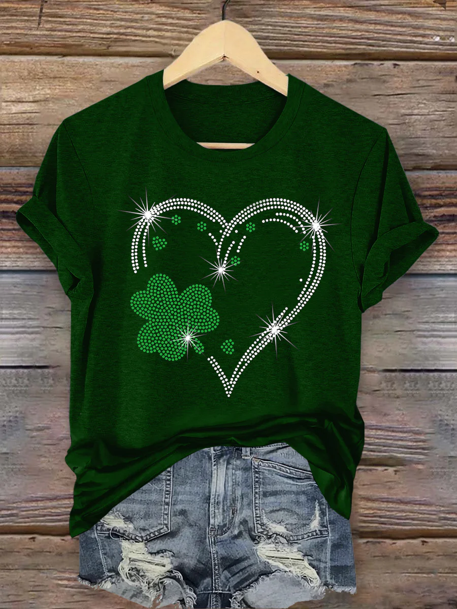 St. Patrick's Day Shamrock Art Print T-Shirt - Image 2