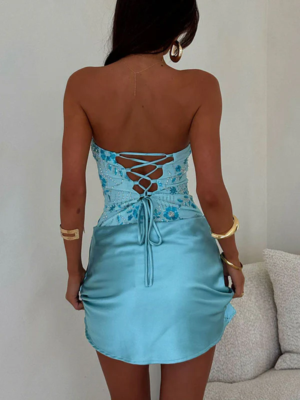 Strapless sequin mini dress - Image 3