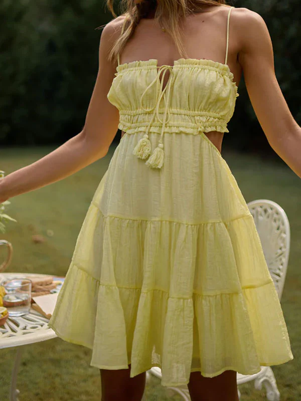 Strappy ruched dress