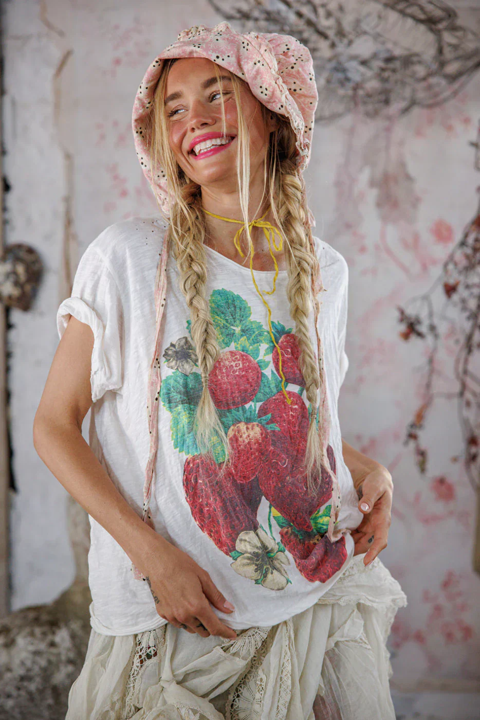 Strawberry Blooms T 2361 in True by MPearl - Image 4