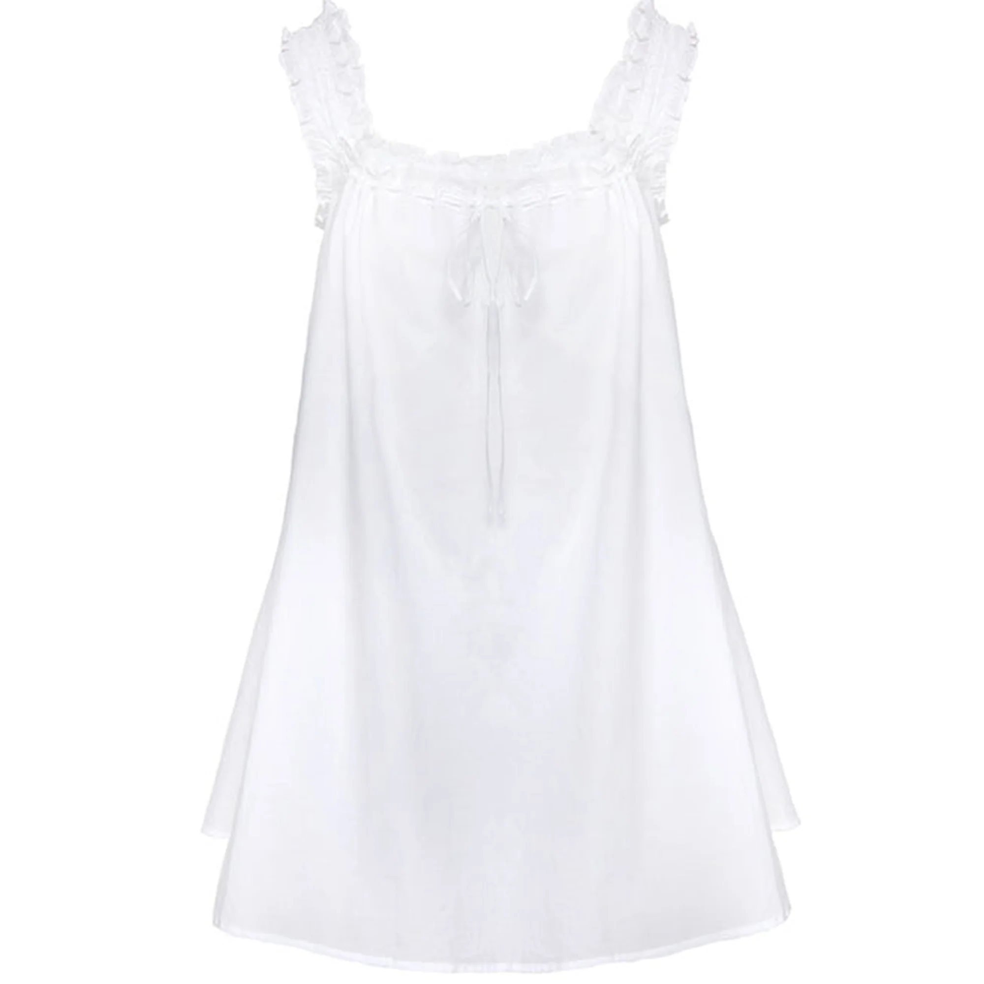 Stylish Retro Ruffled Square Neck Suspender Date Mini Dress - Image 5
