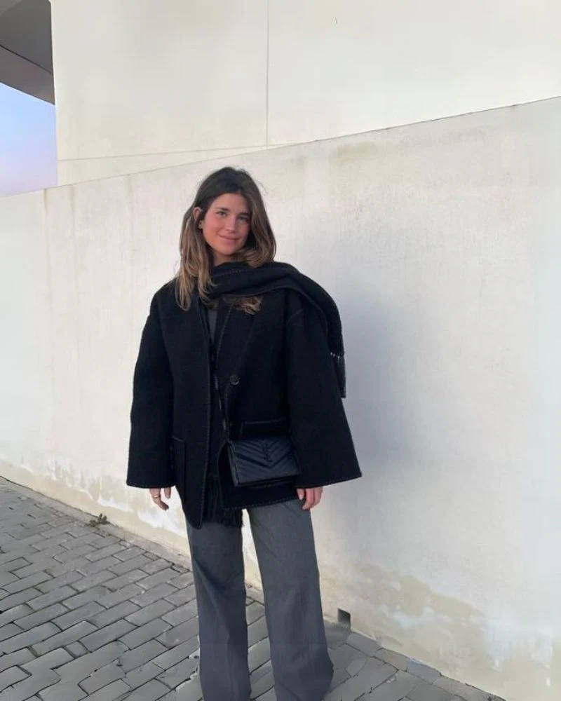 SUMA - Hepburn Style Woolen Cape Coat - Image 9