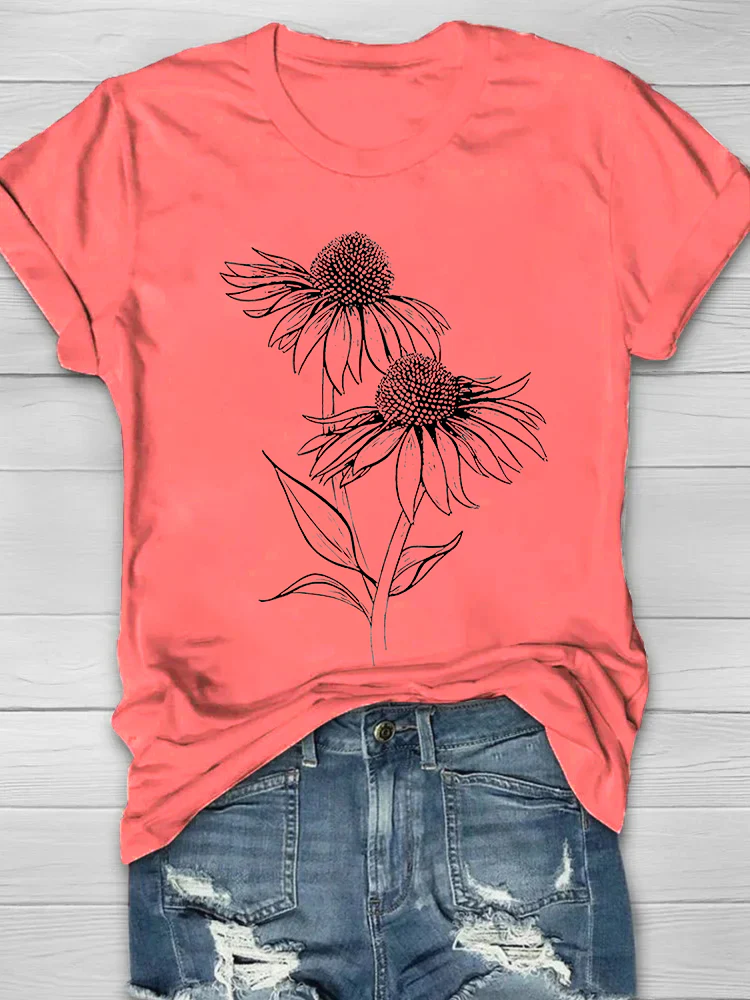 Sunflower Print Women's T-shirt - Image 4