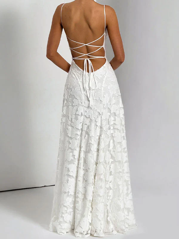 Thin straps jarquard maxi dress - Image 2