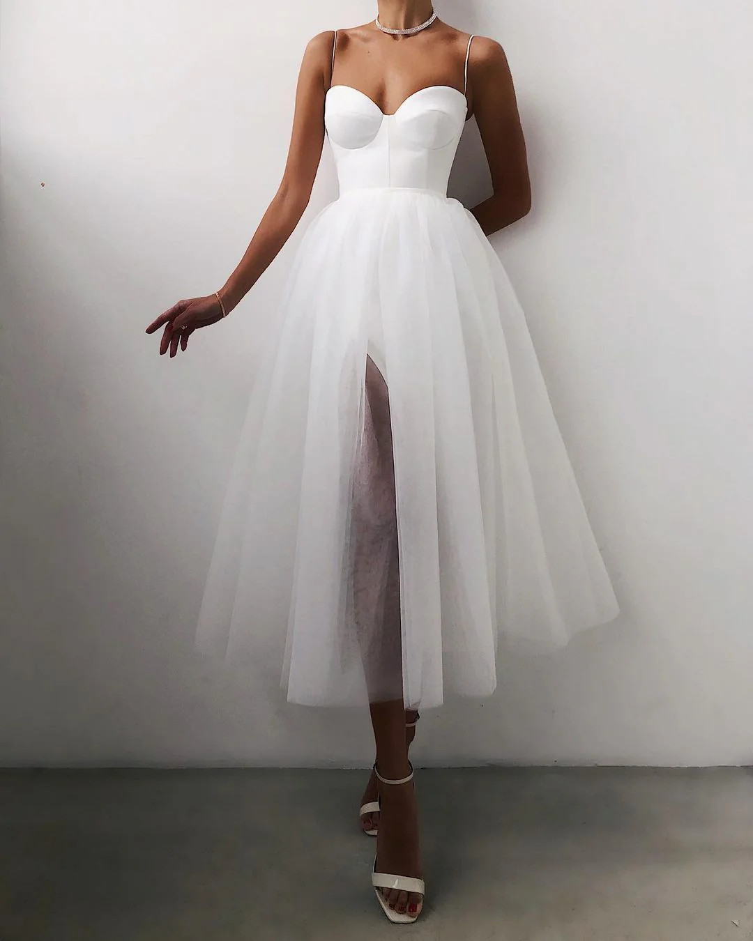 Thin straps midi dress - Image 4