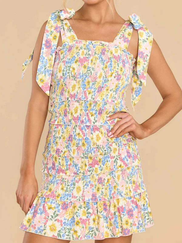 Tie up plaeted dress