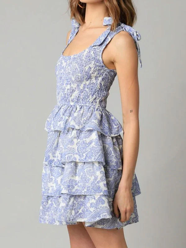 Tie up pleated mini dress - Image 2