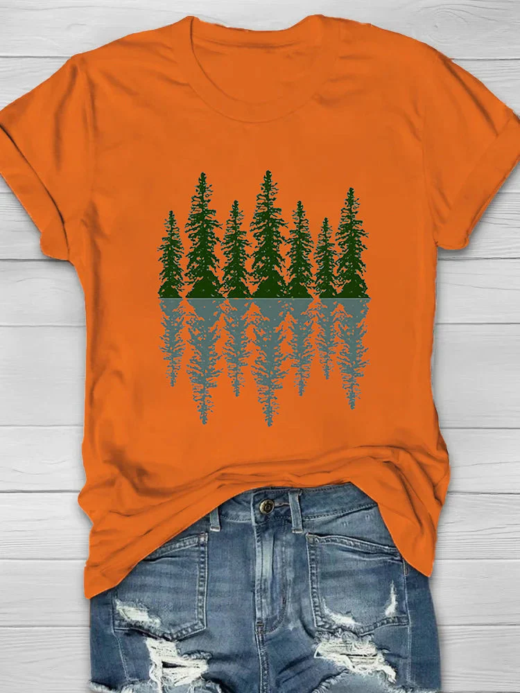 Trees And Reflections Print Women's T-shirt - Image 6