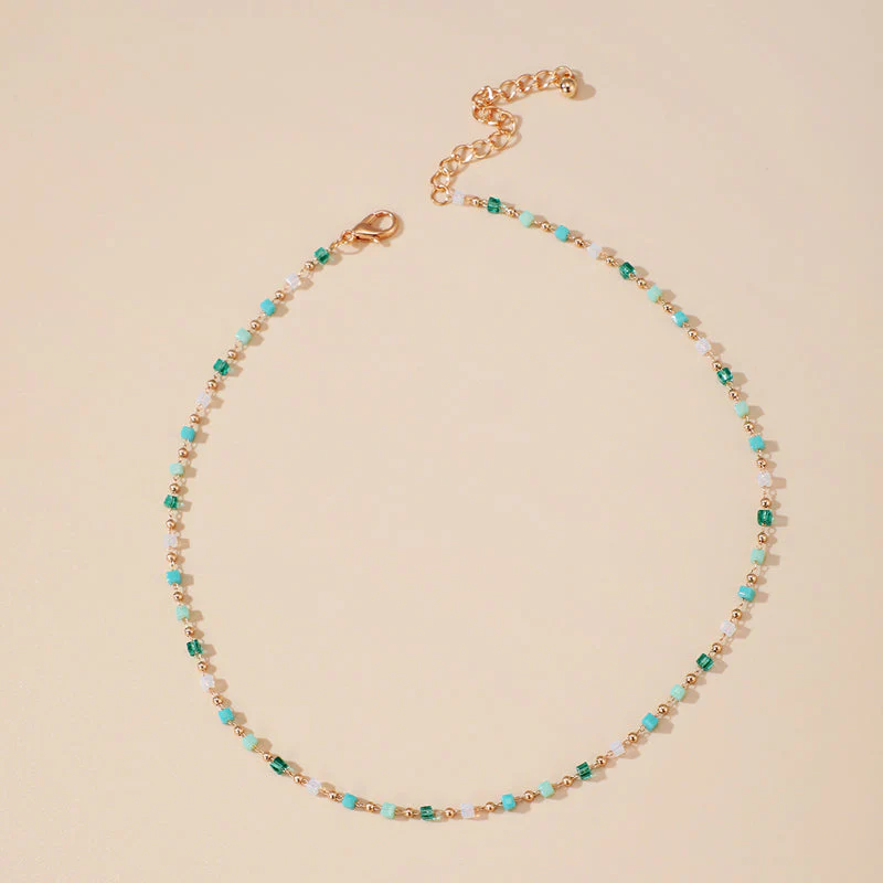 Turquoise Bead Chain Necklace - Image 3