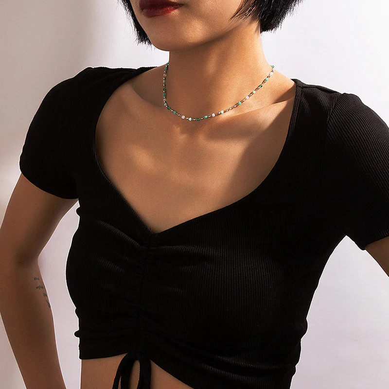 Turquoise Bead Chain Necklace - Image 6