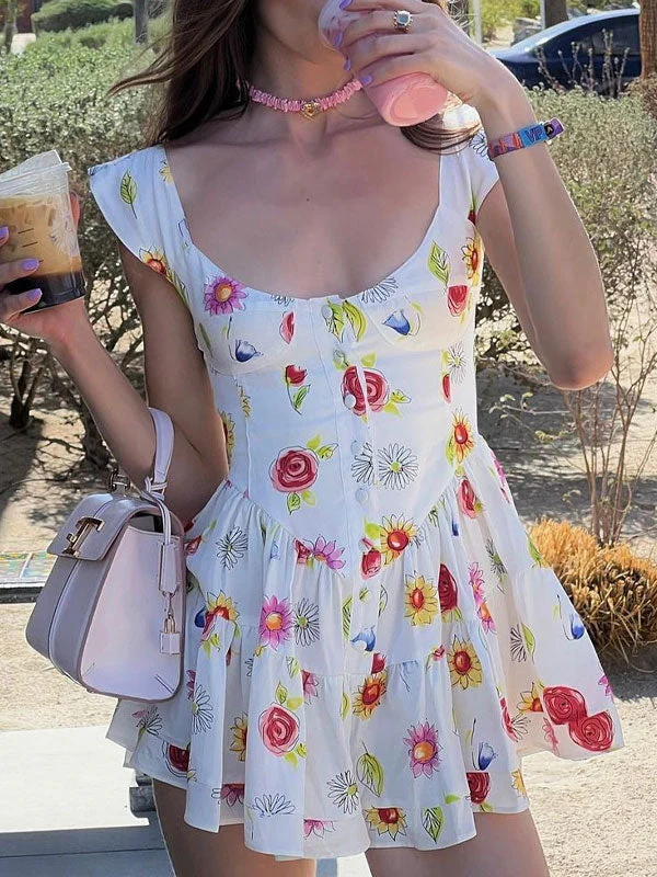 U neck printing dress - Image 2