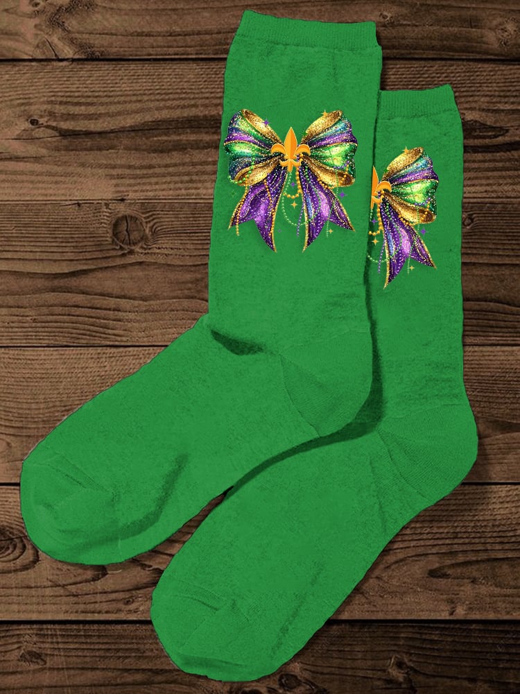 Unisex Mardi Gras Knitted Casual Socks - Image 2
