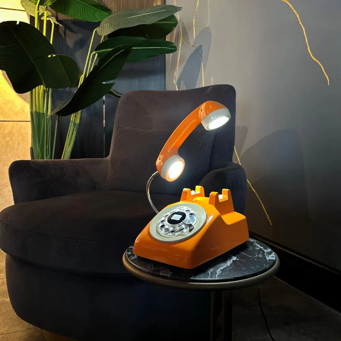 Upcycled Rotary Phone Lamp, Vintage Desk Light - Image 5