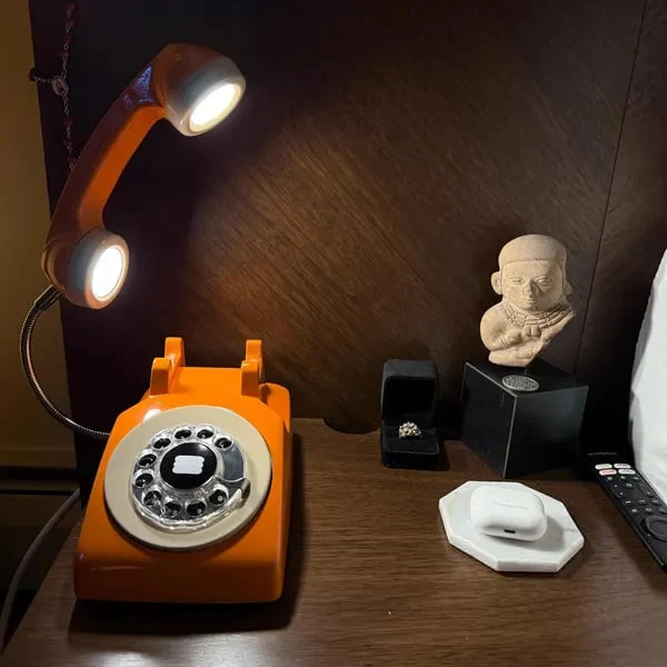 Upcycled Rotary Phone Lamp, Vintage Desk Light - Image 7