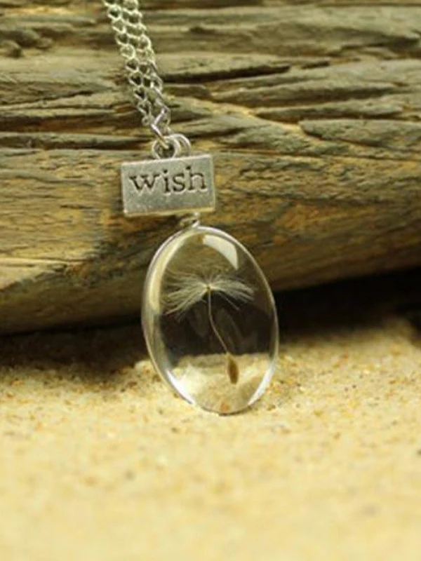 Vintage Dandelion Crystal Necklace - Image 4