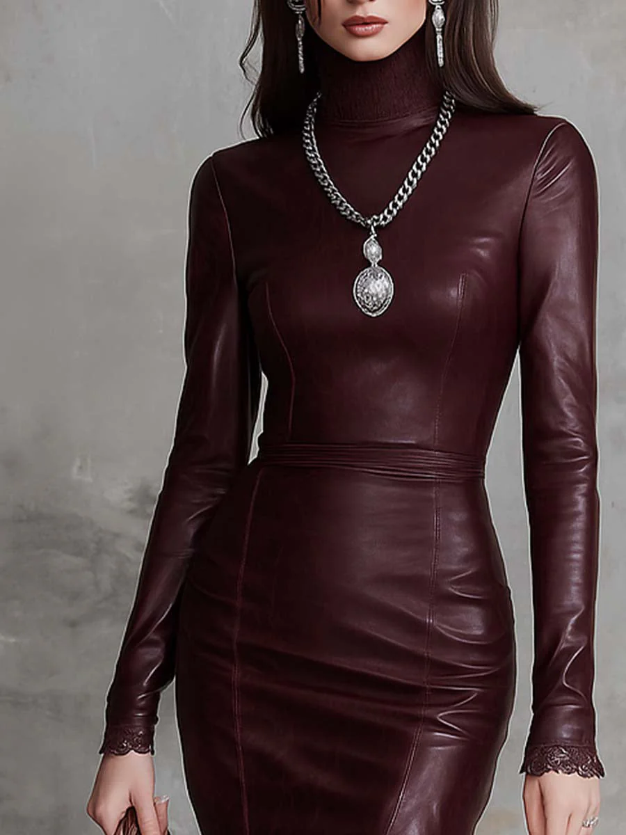 Vintage-style Lace-trimmed Split Hem Midi Dress - Image 2