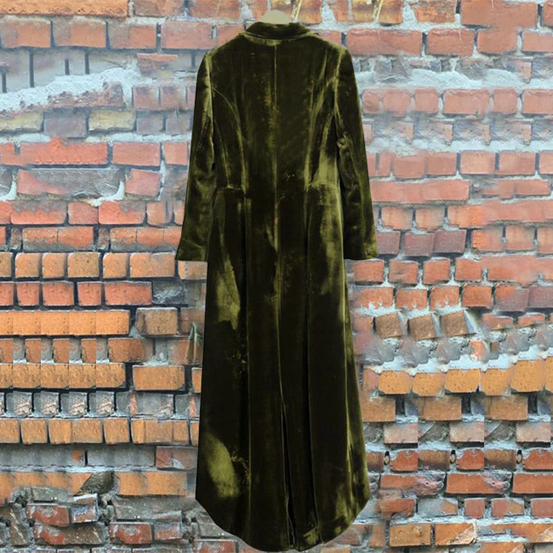 Vintage Velvet Paneled Long Sleeve Coat - Image 3