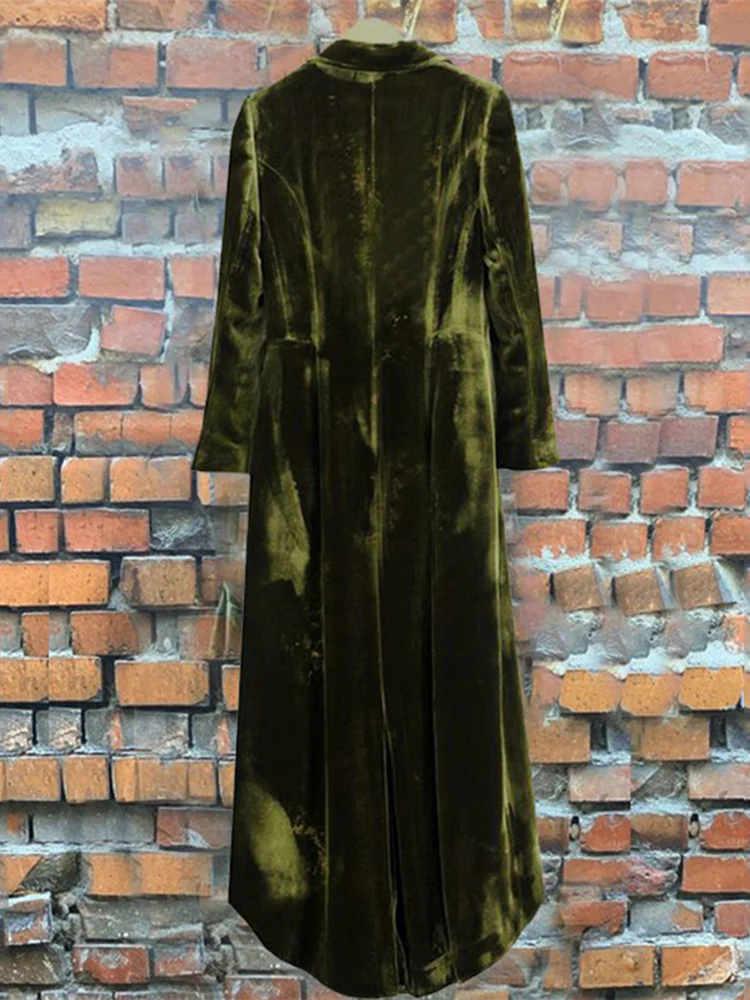Vintage Velvet Paneled Long Sleeve Coat - Image 5