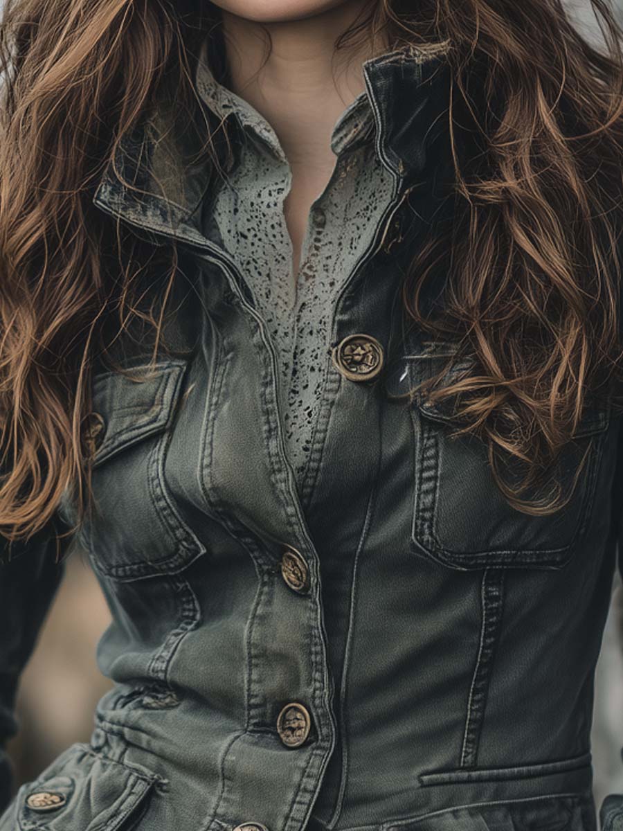 Vintage Washed Worker Button-Up Jacket - Image 2