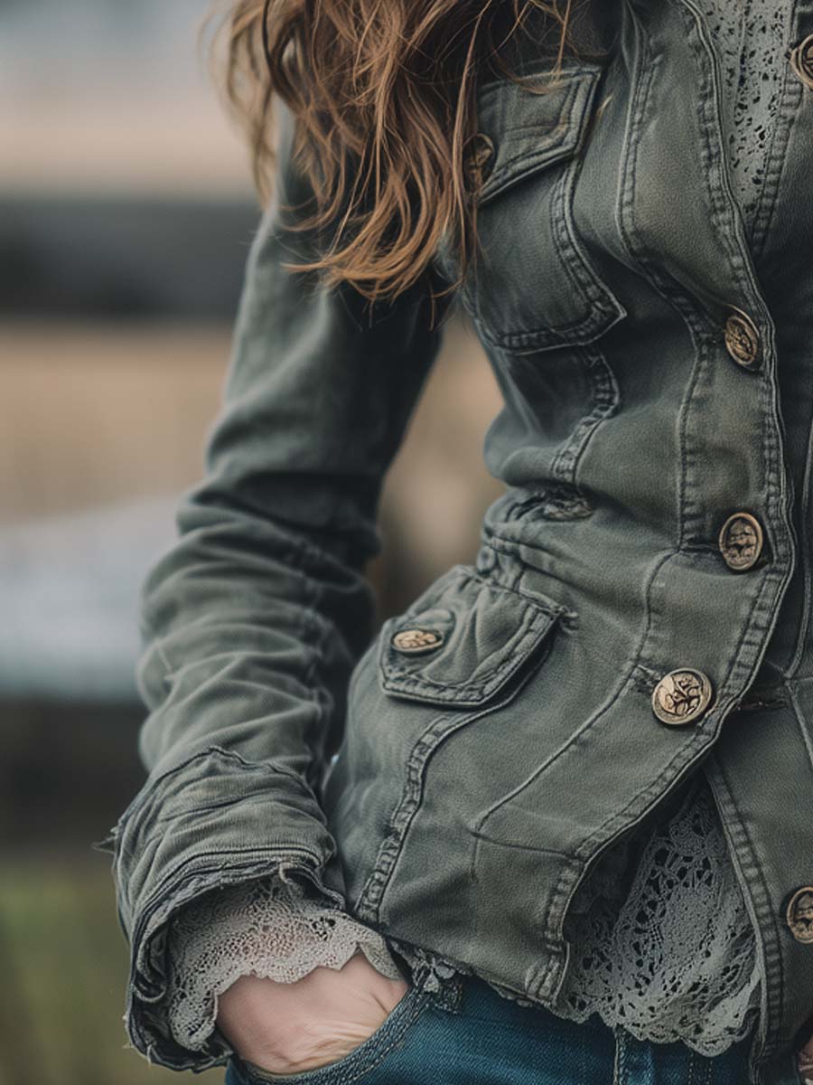 Vintage Washed Worker Button-Up Jacket - Image 3