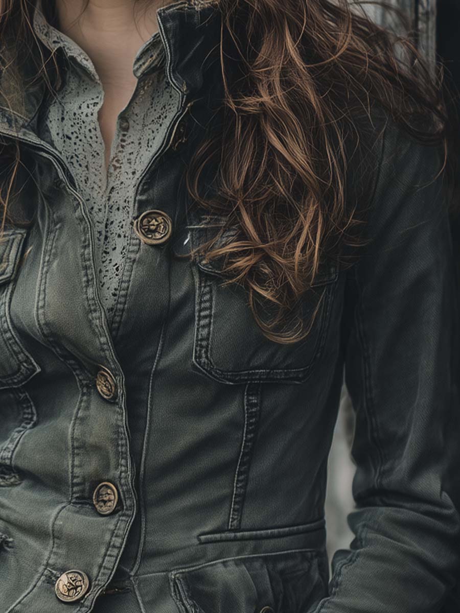 Vintage Washed Worker Button-Up Jacket - Image 5