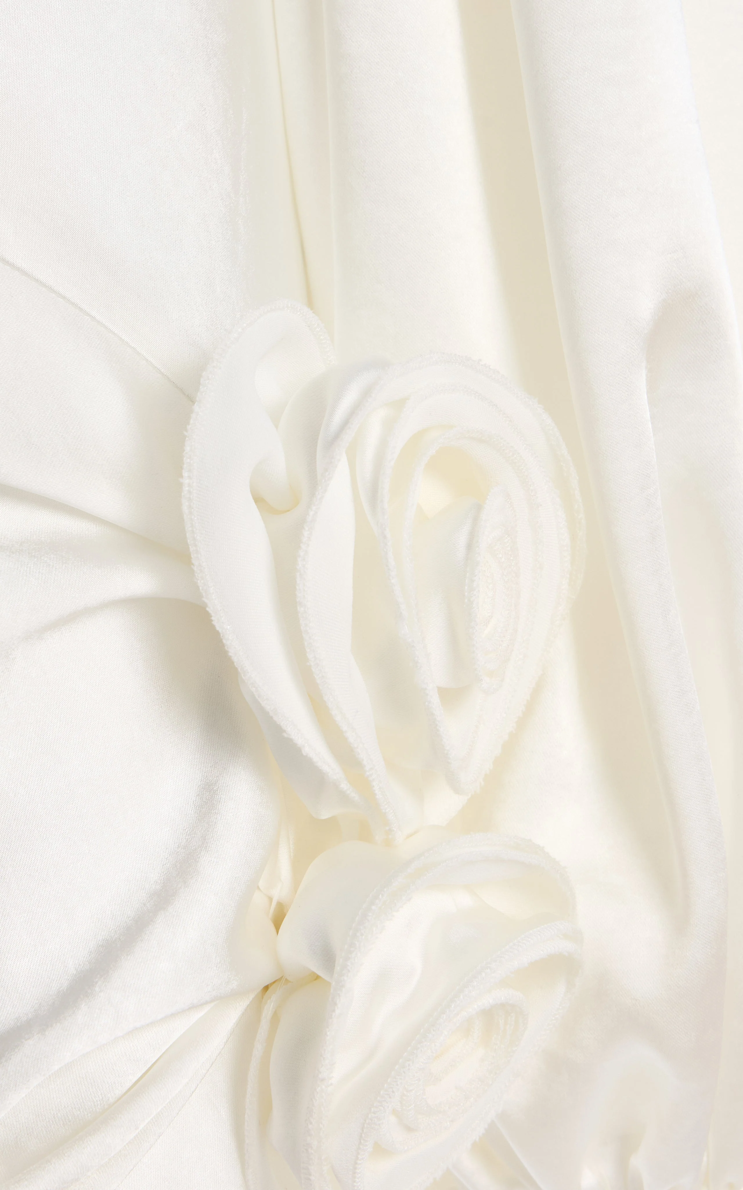 Vivir Baloon-Sleeve Rose-Detailed Hammered-Satin Maxi Dress - Image 5