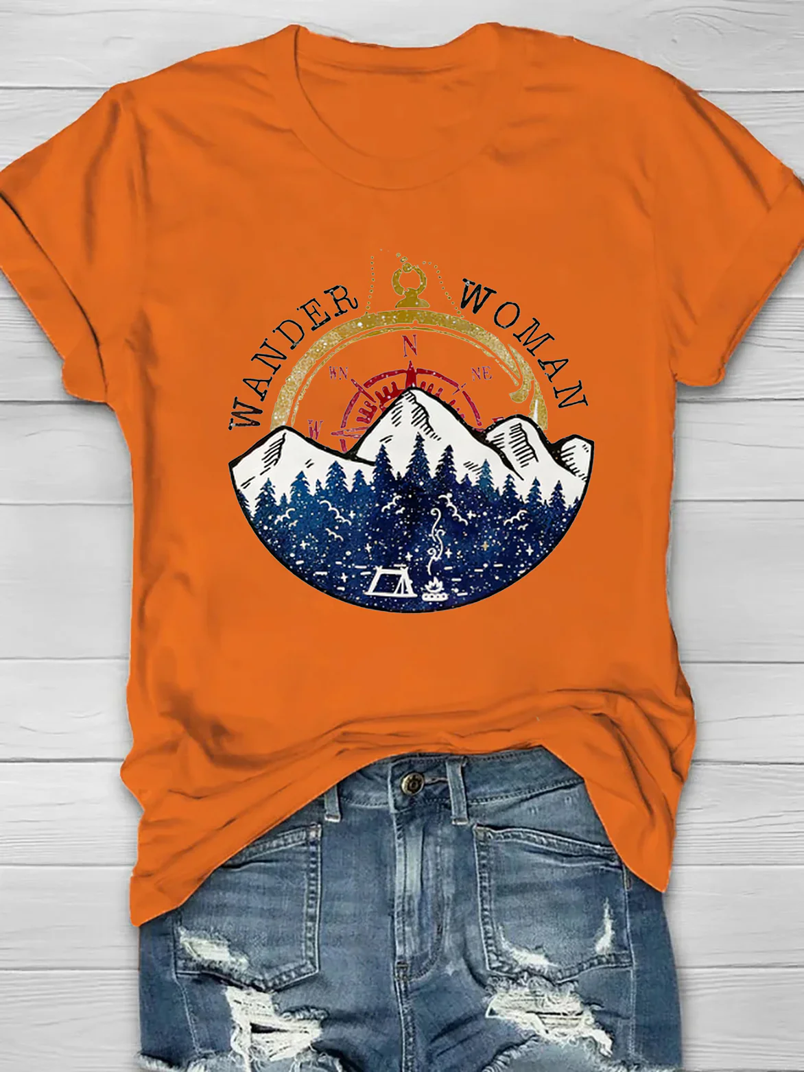 Wander Woman Mountain Printed Women's T-shirt - Image 4