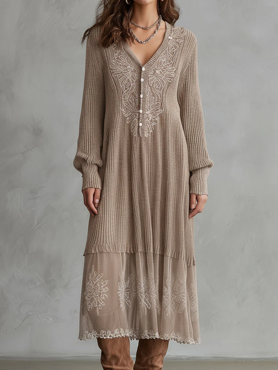 Whispered Snow Knit Maxi Dress - Image 2